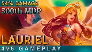 54% Damage Lauriel Gameplay | My 500th MVP | Insane Fights | Clash of Titans | Arena of Valor | AoV
