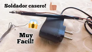 como hacer un cautín casero, pistola de soldar, con lápiz y cargador. muy fácil.