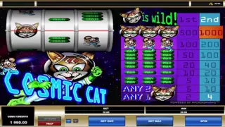 Kostenloser Cosmic Cat Spielautomat von Microgaming Video Vorschau | HEX