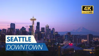 [4K] Winter Walk in Seattle, Space Needle, Pike Place Market, Amazon | Ambient Sound