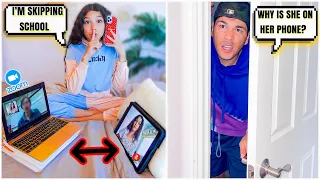 WE CAUGHT TXUNAMY FAKING HER ONLINE ZOOM CLASS!! | Familia Diamond