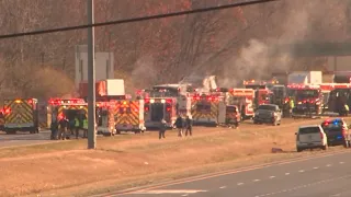 Fiery crash shuts down Interstate 70 in Licking County