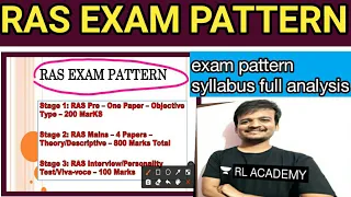 RAS EXAM Pattern 2021/ RAS SYLLABUS/RAS PAPER PATTERN.  #RAS #ras_exam_pattern