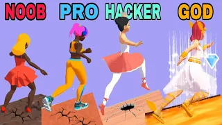 NOOB VS PRO VS HACKER VS GOD in Shoe Race