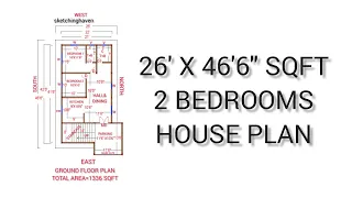 2 Bedrooms II House plan