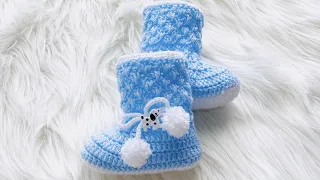 EASY Crochet baby booties, cuffed baby shoes THOMAS CROCHET PATTERN TO MATCH SET by Crochet for Baby