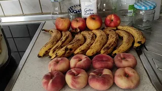 Bananen Äpfel und Pfirsich Marmelade 30 Minuten arbeit