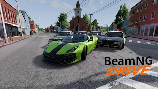 Полицейская погоня Без Тормозов! В BeamNG.Drive