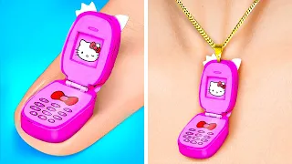 CUTE!😻 My Mom Made Me DIY KITTY PHONE😻 || Cool DIY Phone Hacks From Cardboard By 123 GO! Like