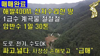 (매매완료)[강원 정선]해발400M,청정지역,1급수 계곡물 철철철~배산임수,전원주택지,귀농귀촌,힐링휴양,산골살이[땅지통]