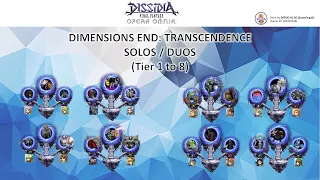 DFFOO GL | Dimensions End Transcendence Duo or Solo Clears Tier 1 to 8