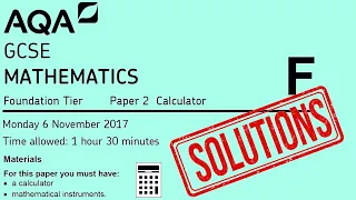 AQA GCSE Maths (8300) Foundation : November 2017 Paper 2