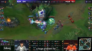 HLE Life flash knock up to kill DK Deft! HLE viper is angry! DK vs HLE LCK spring playoff