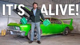 Richard Hammond starts his 7.5-litre V8 Buick for the first time since The Grand Tour