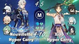 Neuvillette C3 Hyper Carry & Xiao C0 Hyper Carry - Abyss 4.5 Genshin Impact - Floor 12 9 stars