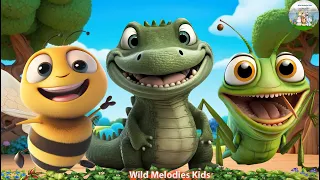 Happy animal moment: Dinosaur, Grasshopper, Bee - Animals sound