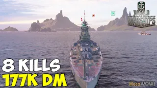 World of WarShips | Kii | 8 KILLS | 177K Damage - Replay Gameplay 4K 60 fps