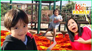 Ryan Playing The Floor is Lava at outdoor Playground for Kids!!!