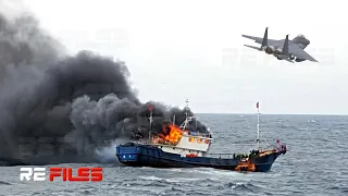 Ambush! US F-18 Jets Brutally intercept China Illegal Vessels near Scarborough Shoal