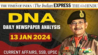 Daily Newspaper Analysis | 13 January 2024 | Current Affairs for Defence Aspirants| SSB #upsc #cds