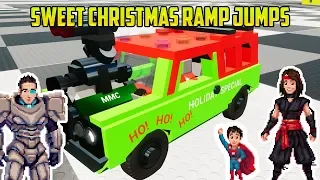 Cars for Kids | BRICK RIGS MAYHEM WITH CHRISTMAS CARS AND FIRETRUCKS AND TANKS