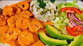 Camarones Con Crema De Chipotle muy fácil