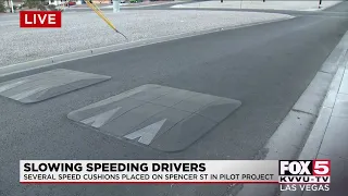 Speed cushions installed in Las Vegas neighborhood to slow speeding drivers