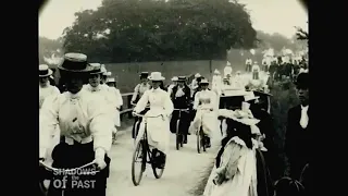 Horse & Cart and Ladies on Bicycles in 1899, England