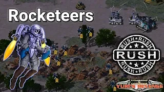 Rocketeers Rush Tactic on the map Oil in Center - Red Alert 2 Yuri's Revenge