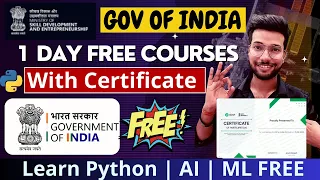 Indian Government offers Free AI and Machine Learning & Python Training | Get Certificate In 1 Day