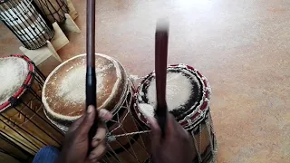 Patrick Ngambi playing the Doundoun rhythms for Bafulo