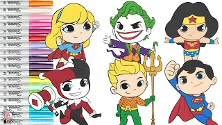 DC Super Friends Coloring Book Compilation Wonder Woman Harley Quinn The Joker Superman Supergirl