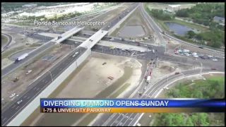 Aerial video: Diverging Diamond at University & I-75 to open Sunday