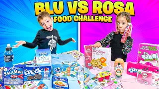 FIGLIACHIARA E FIGLIODIEGO MANGIANO SOLO CIBO ROSA vs AZZURRO PER UN GIORNO 24 ORE COLORE CHALLENGE!