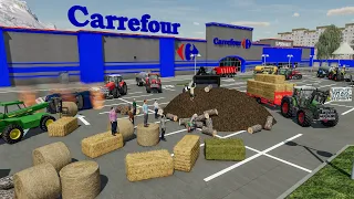 Manifestation agricole (supermarché Carrefour bloqué) | Farming Simulator 22 roleplay