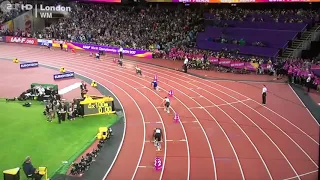 Bolt injured in his last race////// 4x100m Final IAAF London 2017