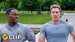 Steve Rogers Meets Sam Wilson - "On Your Left" Scene | Captain America The Winter Soldier (2014)