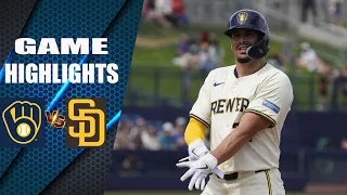 Milwaukee Brewers vs San Diego Padres GAME HIGHTLIGHT | MLB April 15 2024  MLB Season 2024