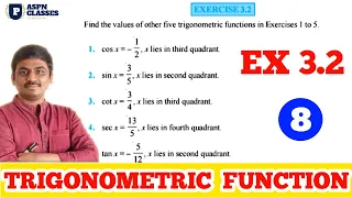Exercise 3.2 class 11th maths || Trigonometric Functions ex 3.2 class xI || KANNADA