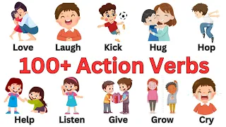 100+ Action Verbs Vocabulary | English Vocabulary with Picture | #kidslearning #ActionVerbs #forkids