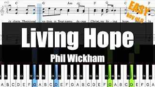Phil Wickham - Living Hope (Key of C) | Sheet + Lyrics + Chords Piano Easy Tutorial