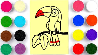 Sand painting bird toucan for kids & toddlers