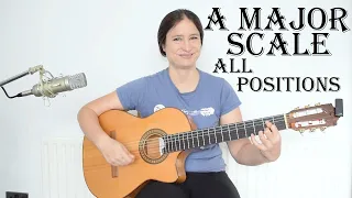 Learn all positions of the A major guitar scale and start improvising all over the fret board