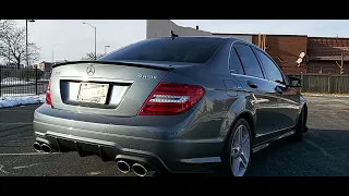 Exhaust Dual Tip For c63 AMG and Rear Diffuser Installed On 2012 Mercedes Benz c300 w204