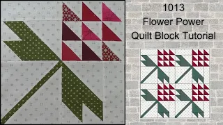 1013 Flower Power Free Quilt Block Tutorial | Block of the Day 2023