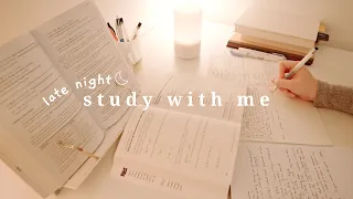 STUDY WITH ME at night | 1-Hour real-time, rain sounds 🌧️ study background noise [no music]