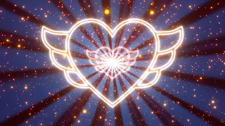 Neon Lights Love Heart Tunnel with Angel Wings 4K Free 60fps Motion Background