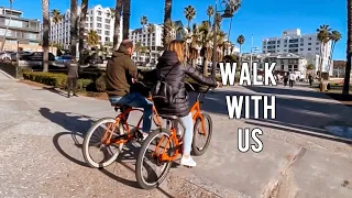 {4K Tour} SANTA MONICA Relaxing Sunset Walking tour. Jan. 2024. #california #santamonica