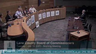 Board of Commissioners Morning Meeting: July 19, 2022