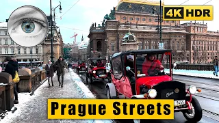 Prague winter fairy tale 🎄 Сhristmas Old Town walking tour 🇨🇿 Сzech Republic 4k HDR ASMR